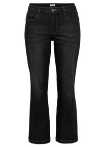 Große Größen Stretch-Jeans mit ausgestellter Saumweite Gr. 54 schwarz von sheego für Damen