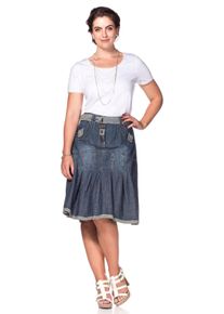 sheego by Joe Browns Große Größen Jeansrock mit Falten Gr. 52 blau von sheego für Damen