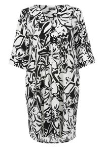 Via Appia Due Große Größen Kleid aus Viskose, mit abstraktem Blumenprint Gr. 54 schwarz geblümt für Damen
