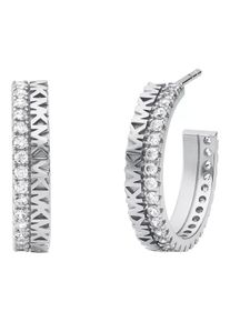 Michael Kors Ohrringe - Sterling Silver Monogram Hoop Earrings - in silber - Ohrringe für Damen