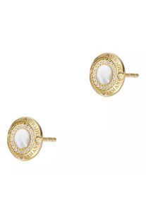 Emporio Armani Ohrringe - White Mother of Pearl Stud Earrings - in gold - Ohrringe für Damen