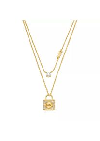 Michael Kors Halskette - 14K Gold-Plated Sterling Silver Double Layered Pav - in mehrfarbig - Halskette für Damen