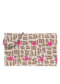 Palm Angels Portemonnaie - Star Monogram Wallet&Chain Multicolor Fu - in beige - Portemonnaie für Damen