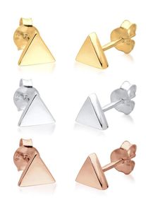 Ohrringe 3Er Set Dreieck Geo Tricolor Minimal Silber Elli Silber
