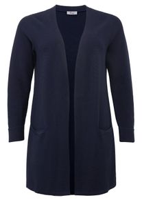 Große Größen BASIC Longstrickjacke in verschlussloser Form Gr. 44/46 blau von sheego für Damen