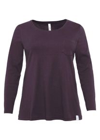 Große Größen BASIC Langarmshirt in Ripp-Qualität Gr. 52/54 lila von sheego für Damen