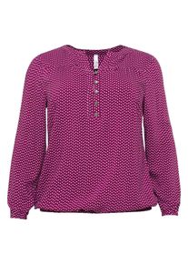 Große Größen Tunika mit Knopfleiste und Minimaldruck Gr. 44 rot von sheego für Damen