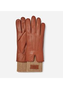 UGG Australia UGG Leather Tech & Knit Cuff Handschuhe für Damen in Brown, Größe S, Leder