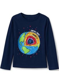 LANDS' END Grafik Langarm-Shirt für Kinder, Kids,  Schwarz, Baumwolle, by Lands' End