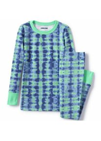 LANDS' END Schmal geschnittenes Pyjama-Set für große Kinder, Kids,  Blau, Baumwolle, by Lands' End