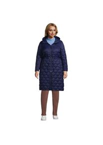 LANDS' END Ultraleichter Daunenmantel mit Ziersteppung und Packbeutel, Damen,  Blau, Polyester/Nylon/Daunen, by Lands' End