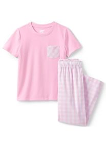 LANDS' END Pyjama-Set mit Popeline-Hose für Kinder, Kids,  Pink, by Lands' End
