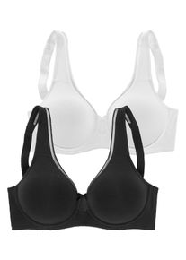 Petite Fleur Große Größen Doppelpack Minimizer-BHs Gr. 80B weiß/schwarz für Damen