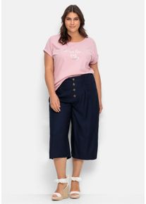 Große Größen Culotte in 7/8-Länge mit Deko-Knöpfen Gr. 50 blau von sheego für Damen