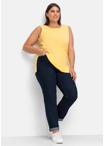 Große Größen Gerade Stretch-Jeans mit Komfortbund Gr. 44 blau von sheego für Damen