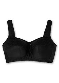 Große Größen Entlastungs-BH mit transparenter Spitze, ohne Bügel Gr. 85C schwarz von sheego für Damen
