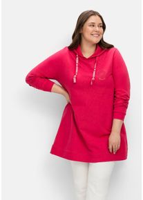 Große Größen Kapuzensweatshirt mit seitlichen Zippern Gr. 56/58 rosa von sheego für Damen