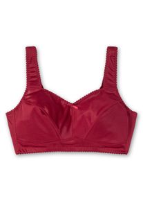 Große Größen Entlastungs-BH ohne Bügel, in Satinoptik Gr. 90B rot geblümt von sheego für Damen
