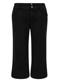 TRIANGLE Große Größen Jeans-Culotte mit elastischem Bund Gr. 50 schwarz für Damen