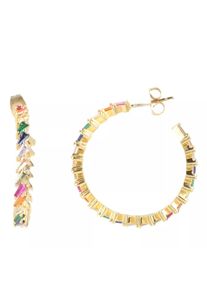 LOTT.gioielli Ohrringe - CL Creole Framed Traingle Rainbow Medium - in mehrfarbig - Ohrringe für Damen