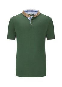 Übergröße : arido, Poloshirt in Trachten-Optik mit Stehkragen in Grün