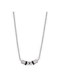 Emporio Armani Halsketten - Emporio Armani Onyx Rondelle Necklace - in silber - Halsketten für Unisex