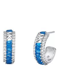 Michael Kors Ohrringe - Michael Kors Sterling Silver Blue Tapered Baguette - in silber - Ohrringe für Damen