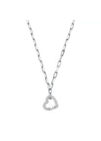 Michael Kors Halskette - Michael Kors Sterling Silver Pavé Heart Chain Neck - in silber - Halskette für Damen