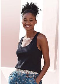 Lascana Pyjamaoberteil schwarz Gr. 32/34 für Damen. Mit Rundhals. Figurbetont