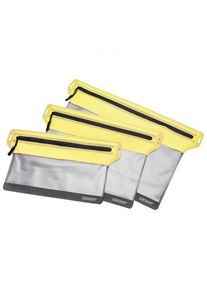 Cocoon Zippered Flat Document Bags Wertsachenbeutel Reisen (Gr M - 27 x 22 cm |grau/gelb)