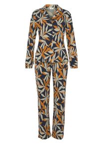 s.Oliver Pyjama mehrfarbig Gr. 32/34 für Damen. V-Ausschnitt und Allover-Druck. Klassisch. Nachhaltig.