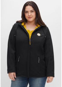 Große Größen Softshell-Jacke mit Fleece-Innenseite Gr. 52 schwarz von sheego für Damen