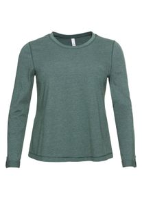 Große Größen Langarmshirt in Melange-Optik, figurumspielend Gr. 52/54 grün von sheego für Damen