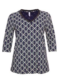 Große Größen Shirt mit 3/4-Ärmeln und Alloverdruck Gr. 56/58 lila bedruckt von sheego für Damen