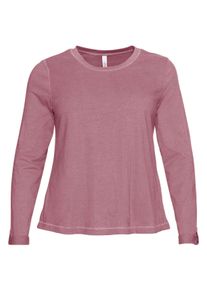 Große Größen Langarmshirt in Melange-Optik, figurumspielend Gr. 56/58 rosa von sheego für Damen
