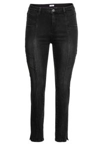 Große Größen Skinny Jeans aus Power Stretch mit Nietenapplikation Gr. 56 schwarz von sheego für Damen