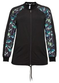 Große Größen Funktions-Sweatjacke mit Taschen Gr. 44/46 schwarz von sheego für Damen