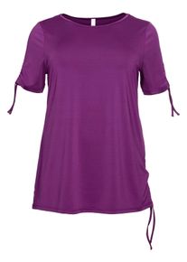 Große Größen Funktionsshirt mit seitlicher Raffung Gr. 52/54 lila von sheego für Damen