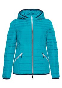 Große Größen Steppjacke mit reflektierenden Paspeln Gr. 54 blau von sheego für Damen