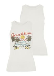 Beach Time BEACHTIME Tanktop beige Gr. 32/34 für Damen. Mit hoch geschlossener Ausschnitt. Figurbetont