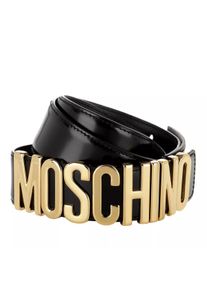 Moschino Gürtel - Calf Leather Logo Belt - in schwarz - Gürtel für Damen