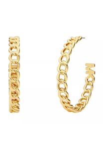 Michael Kors Ohrringe - 14K Gold-Plated Curb Chain Hoop Earrings - in gold - Ohrringe für Damen