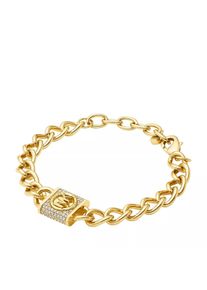 Michael Kors Armband - 14K Gold-Plated Pavé Lock Chain Bracelet - in gold - Armband für Damen