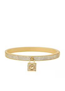 Michael Kors Armband - 14K Gold-Plated Pavé Lock Charm Bangle - in gold - Armband für Damen