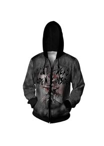 Street Fashion 3D Print Cardigan The Walking Dead The Same Loose Zipper Hoodie Persönlichkeit Parodien Halloween Hoodie Männer (Color : V1, Size : 4XL)