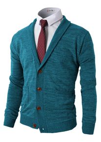 H2H Herren Casual Comfortable Fit Cardigan Sweater Schalkragen Weicher Stoff, Cmocal07-grün, XX-Large