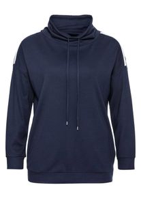 Große Größen Sweatshirt in Interlock-Qualität mit Anti-Pilling Gr. 44/46 blau von sheego für Damen