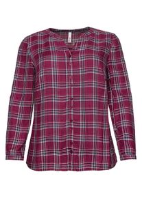 Große Größen Bluse mit Karomuster, aus Viskose-Twill Gr. 50 rot von sheego für Damen