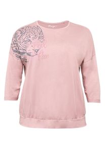 Große Größen Shirt mit Animal Frontdruck und breitem Bund Gr. 44/46 rosa von sheego für Damen