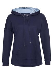 Große Größen Longsweatshirt in Interlock-Qualität mit Anti-Pilling Gr. 44/46 blau von sheego für Damen